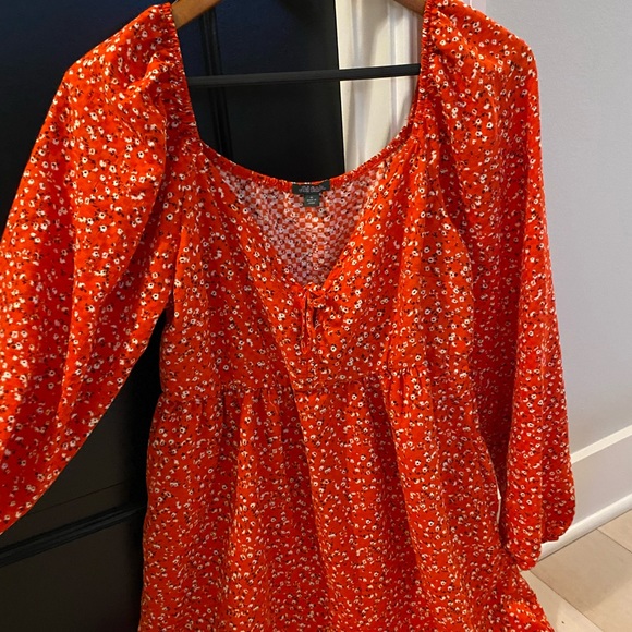 Red Floral Dress - Picture 3 of 4